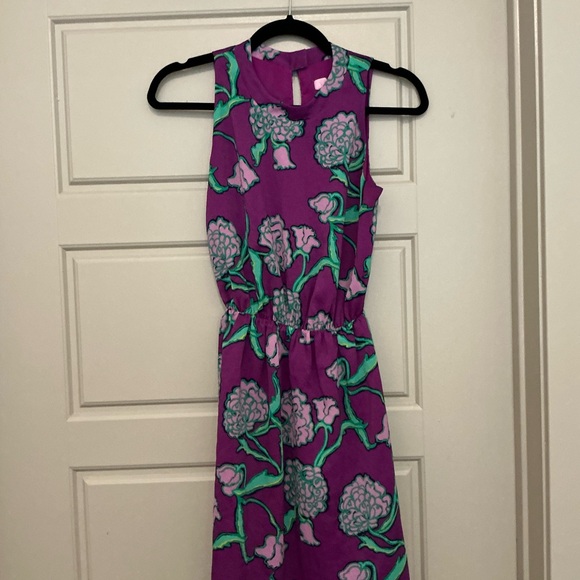 Lilly Pulitzer Purple Dress with Green and Pink Floral Design - Picture 3 of 6